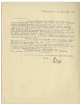 Elsa Einstein 1934 Letter Signed -- ''...Haber's death hit us hard...a brilliant and successful life to end so tragically. He died full of bitterness, seeing most of his life's work destroyed...''